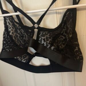 Iheart Leopard Mesh Strappy Bralette. XSmall New